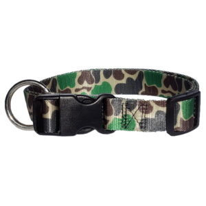 Collar ajustable de poliester estampado con argolla